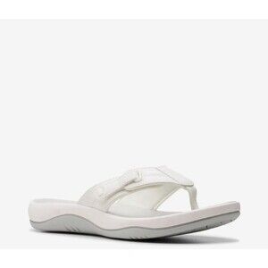 Clarks Sunmaze Loop Women’s Sandal – Size 10M Wide – White – Brand New